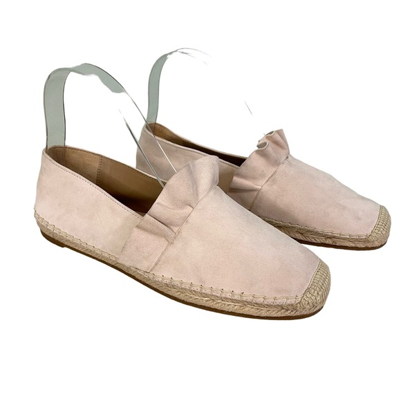 Michael Kors Women's Cream Slip On Suede Round Toe Espadrille Loafers Size 6 - Picture 1 of 12
